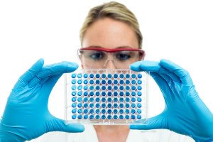Girl looking microplate small